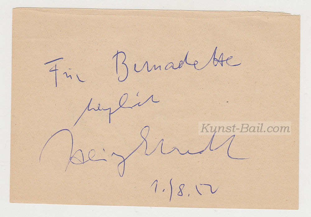 Heinz Erhardt, Autogramm auf einem Albumblatt, München 1952-image