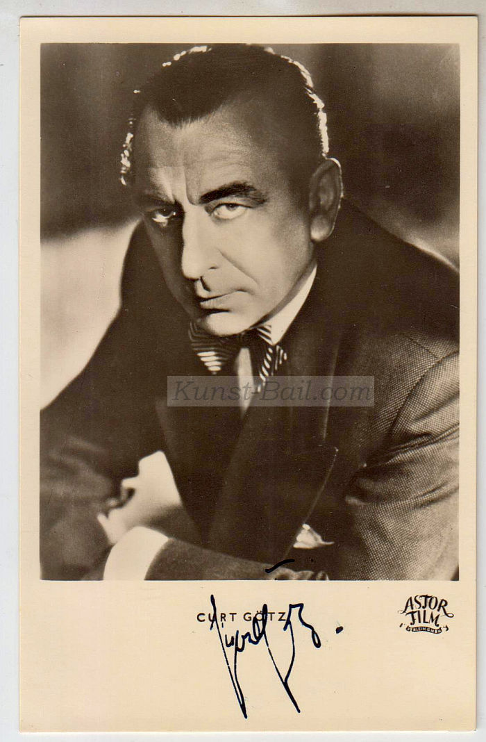 Curt Götz, Autogramm auf Bildpostkarte, 1952-image
