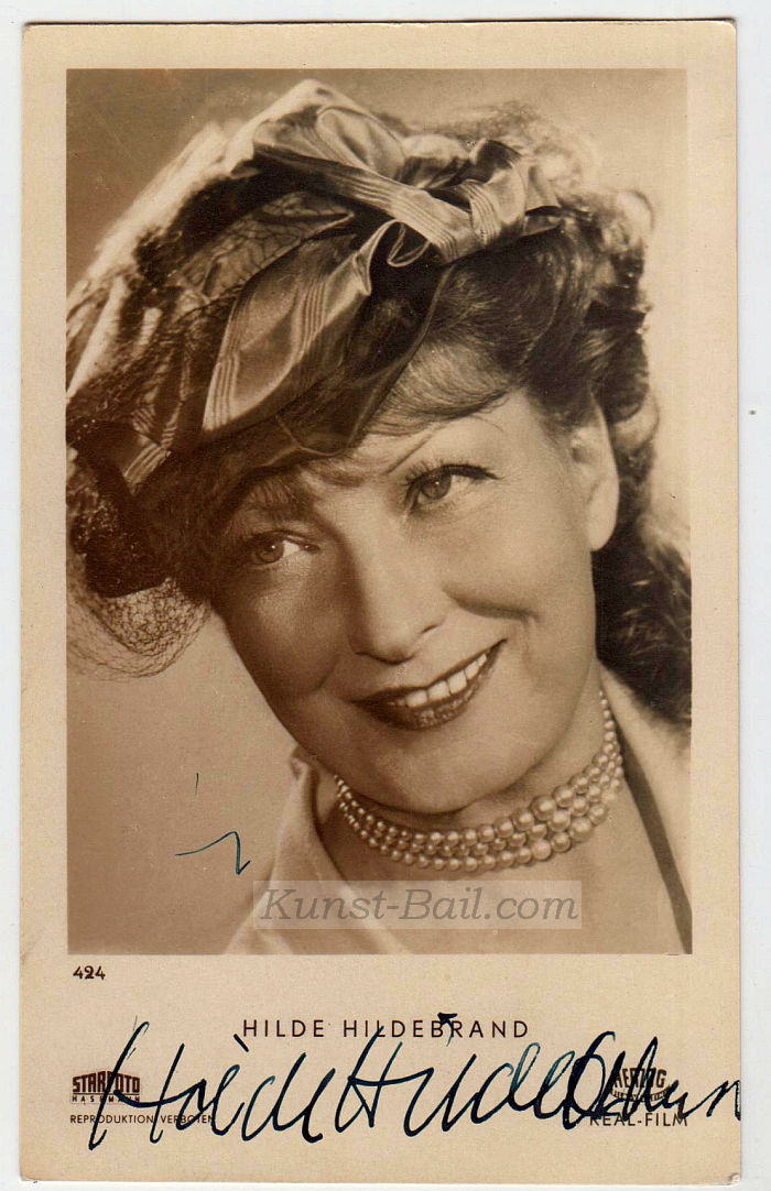 Hilde Hildebrandt, Autogramm auf Bildpostkarte, 1953-image