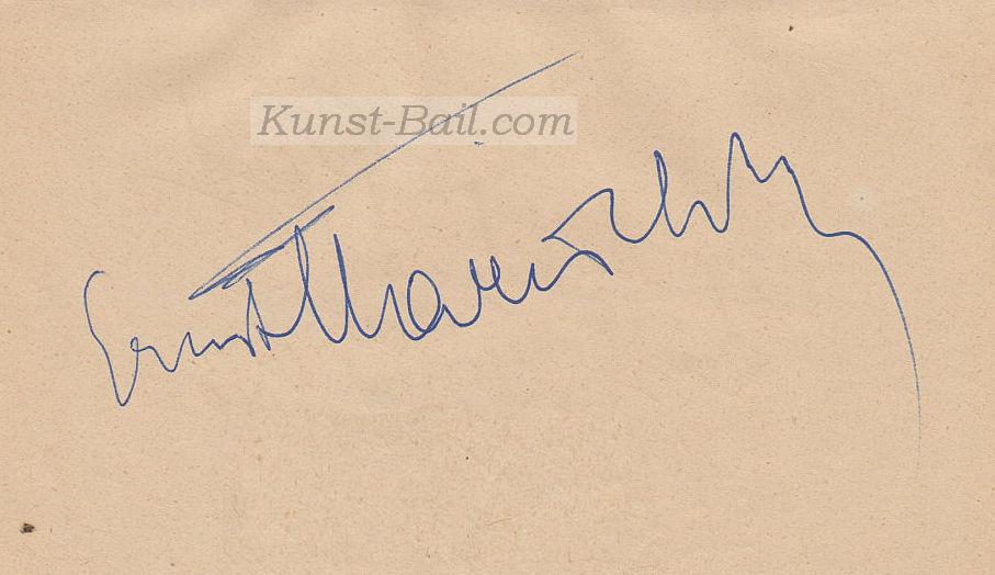 Ernst Marischka, Autogramm auf Albumblatt, 1952-image