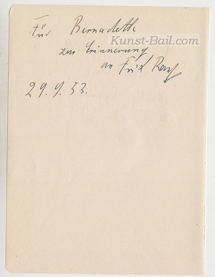 Fritz Rasp, Autogramm auf Albumblatt, 1953-image