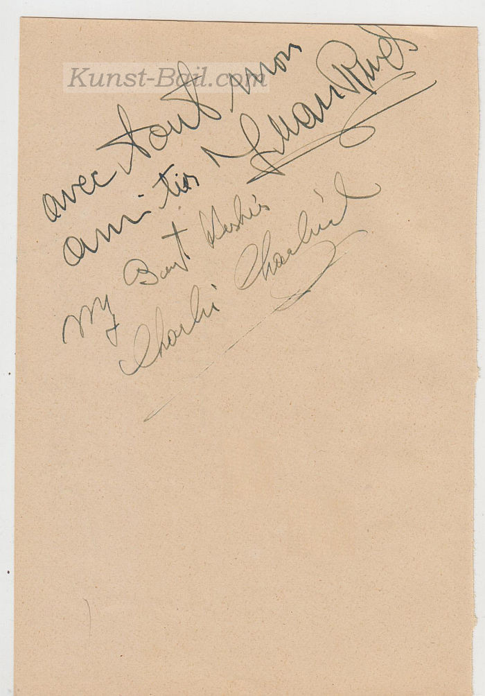 Charlie Rivel jun. & Juan Rivel, Autogramme mit Widmungen auf Albumseite, 1952-image