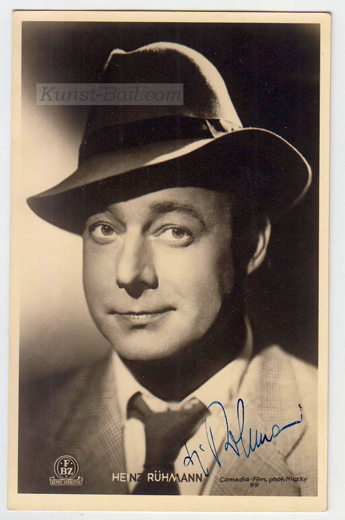 Heinz Rühmann, Autogramm auf Bildpostkarte, 1953-image