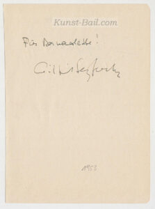 Wilfried Seyferth, Autogramm auf Albumblatt, 1953-image