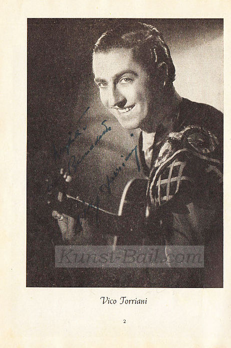 Vico Torriani, Autogramm auf Programmheftportrait, 1952-image