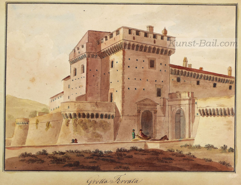 Anonym, Grotta Ferrata, Aquarell über Tuschfeder, um 1800/1820-image