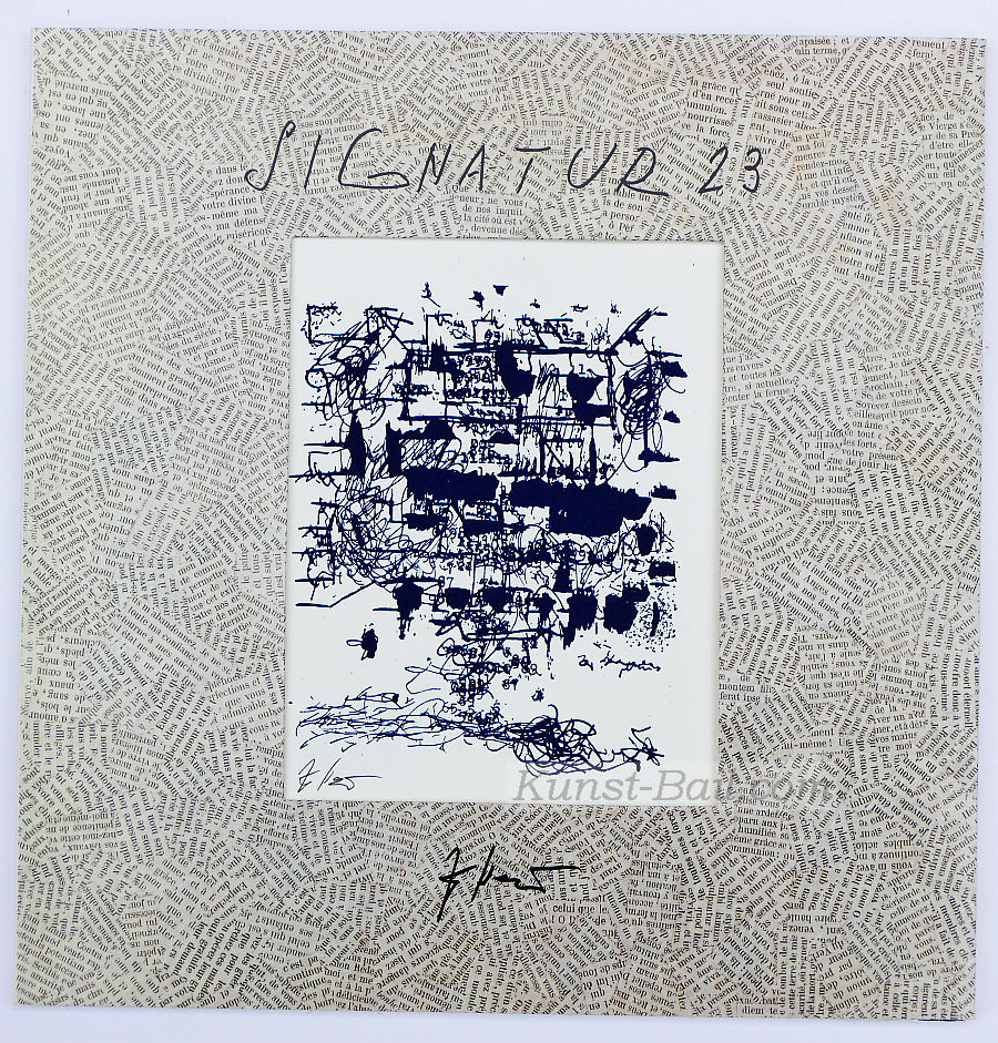 Jiri Kolar, Signatur 23, Künstlerbuch, nummeriert, mit signierter Original-Graphik „Analphabetogramme“, 1995-image