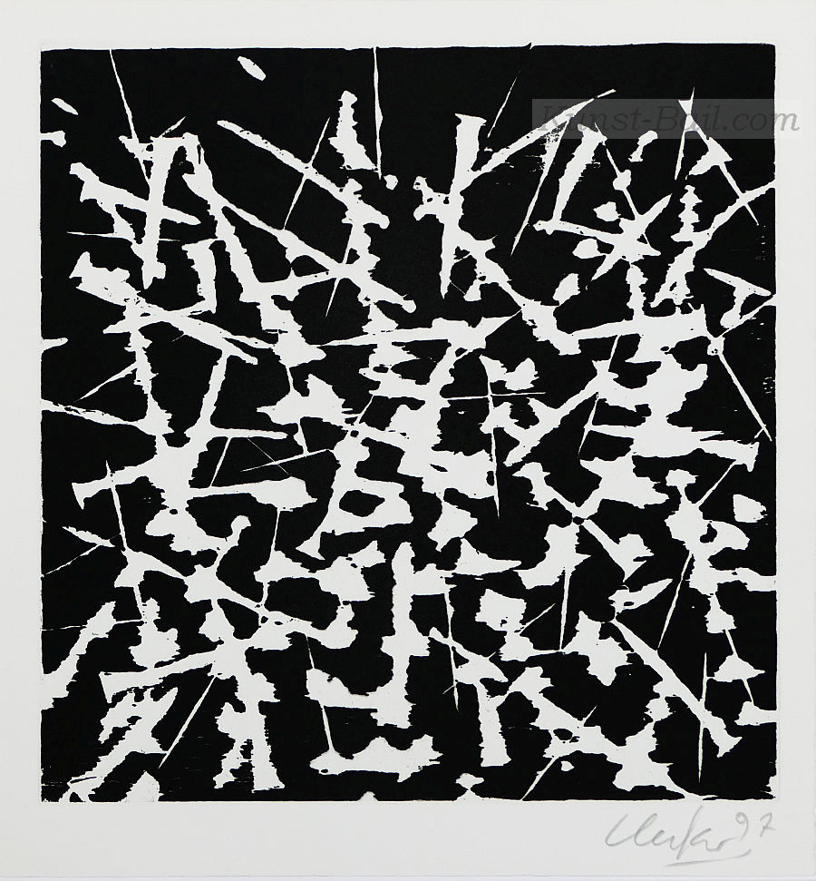 Günther Uecker, Signatur 25, Künstlerbuch, nummeriert, mit signierter Aquatinta-Radierung („Stigma“), 1997-image