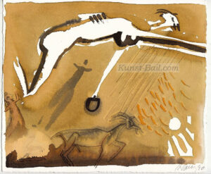 Hansjörg Voth, o. T., Aquarell, verso beschriftet, signiert, Marokko 1990-image