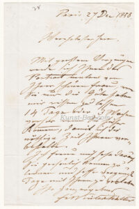 Franz Xaver Winterhalter, eh. Brief mit Unterschrift, Paris 1858-image