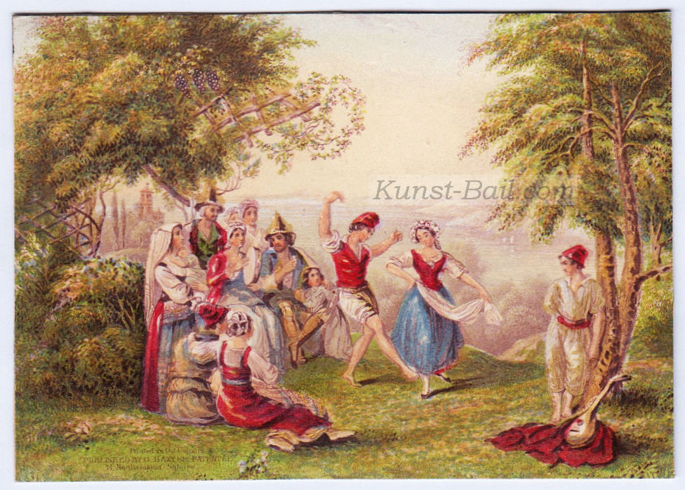 George Baxter, La Tarantella, Farbdruck, 1850-image