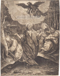 Jan Collaert II. nach Jan van der Straet, Jesus im Garten Getsemani, Kupferstich, um 1600-image