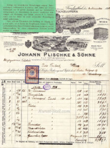 Johann Plischke & Söhne, Leinen u d Tischzeugfabrik in Freudenthal, 3 Rechnungen, 1912-image