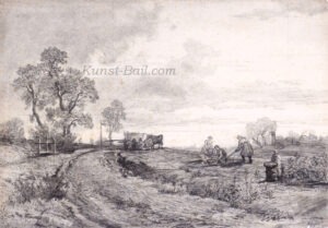 Unbekannter Künstler, Bauern bei der Feldarbeit, Kohle, um 1820/50-image